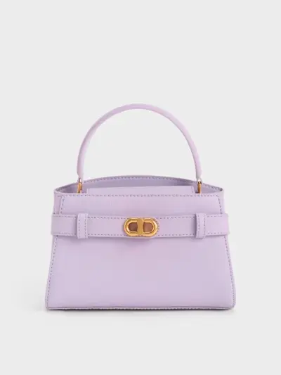 Buckle Top Handle Bag